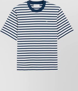 Ami boxy fit striped t shirt crew neck