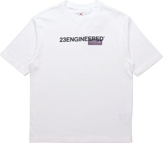 Nike Jordan Mens Air Jordan 23 Engineered Alphabet Printing Sports Training Short Sleeve White T-Shirt CZ5182-100