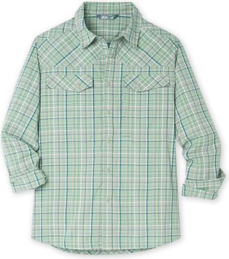Stio | Mens Eddy Drift Shirt Long Sleeve, Size Small in Sage Flats Plaid