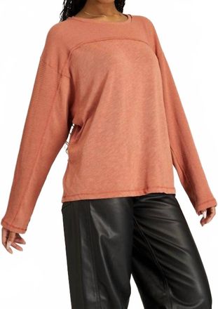 Bloomingdale's Nena Textured Long Sleeve Sweater In Desert Clay