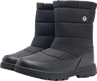 Generic Winter Mens Boots Warm Fleece Lined Ankle Snow Boots Casual Walking Shoes Thermal Insulated Chukka Desert Combat Shoes for Cold Weather Black