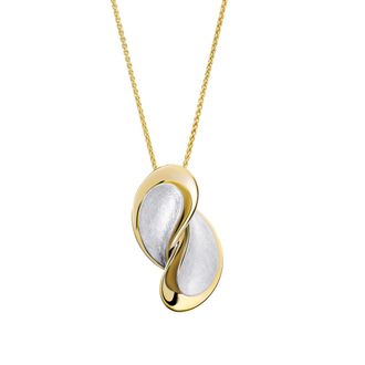 Orphelia Ameliana WoMens 925 Sterling Silver Chain with Pendant - Silver/Gold ZH-7508 - Silver & Gold - One Size