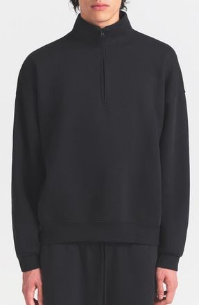 SKIMS Realxed Half Zip Pullover in Washed Onyx at Nordstrom, Size Xx-Large