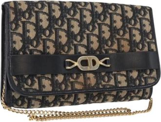 Dior Pre-owned Clutches, female, Multicolor, Size: ONE SIZE Pre-owned Trotter Canvas Shoulder Bag