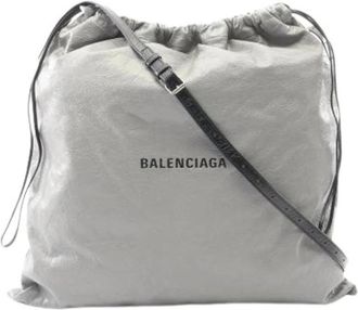 Balenciaga Pre-owned Leather Bucket Bag - Heren - Vintage Tas - Grijs - ONE Size - Leer - Vintage