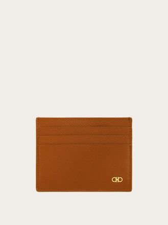 Ferragamo Men Gancini credit card holder Brown
