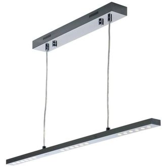 Netlighting Minimum Straight Bar Pendant Ceiling Light Chrome in Grey