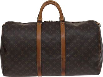 Louis Vuitton Keepall 55 Brown Canvas Travel Bag (Pre-Owned)