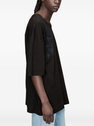 Maison Margiela Embroidered Logo Cotton T-shirt - Black