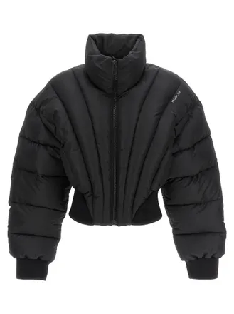 MUGLER Black Cropped puffer jacket