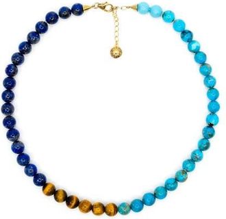Fry Powers Turquoise, Lapis, Tiger Eye Collar Necklace in Blue at Nordstrom