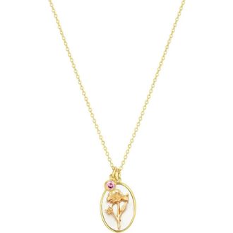 Set & Stones Katrina Birth Flower and Birthstone Charm Necklace in Gold /October at Nordstrom