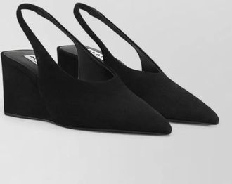Alaia cube wedge slingbacks suede pointed toe