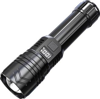 No Brand Linterna Led Potente, Interfaz Usb-c, 1000 L&uacute;menes, S&uacute;per Brillante, Recargable, Adecuada Para Todas Las Ocasiones, Emergencia, Negra, Camping, Cortes