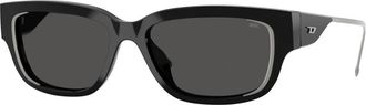 Diesel Stijlvolle Zonnebril met Kleurcode - unisex - Zonnebrillen - Zwart - 56 MM - Accessoires