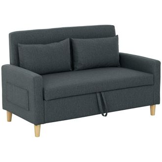 HOMCOM Sof&aacute; 2 plazas 135x71x84 cm gris oscuro
