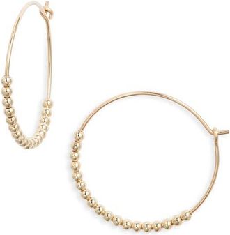 Nashelle Classic Beaded Hoop Earrings in Gold Fill at Nordstrom