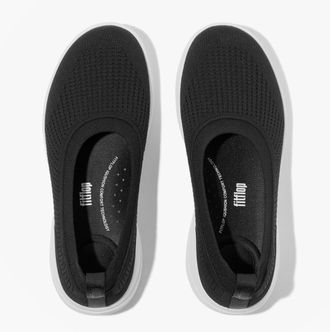 FitFlop Fitflop Super-q Knit Womens Ballerina Shoes Black Textile - Size UK 7