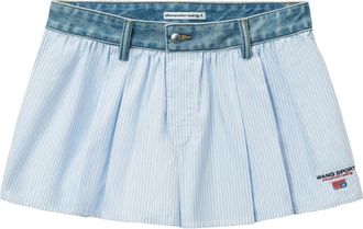 Alexander Wang Shorts con vita in denim - Blu