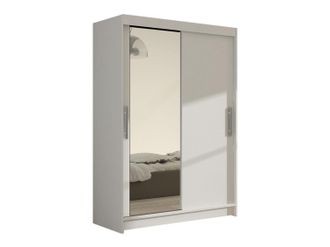 Mirjan24 Mobilier1 - Armario Closico 128, Blanco, 200x120x58cm, Puertas De Armario: Correderas, N&uacute;mero De Estantes: 0