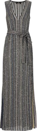 Missoni Multicolor Sequined Lurex Striped Viscose Maxi Dress