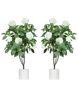 Creative Displays Inc. 5Ft Hydrangea Drop-In Trees With Fiberstone Pots