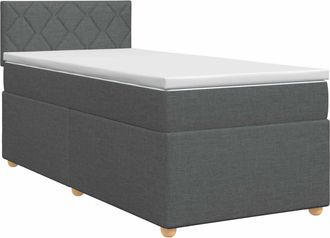 vidaXL Cama Box Spring Con Colch&oacute;n Gris Oscuro 90 X 190 Cm Tela Vidaxl