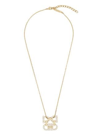 Ferragamo Gancini halsketting met hanger verfraaid met kristallen - Goud