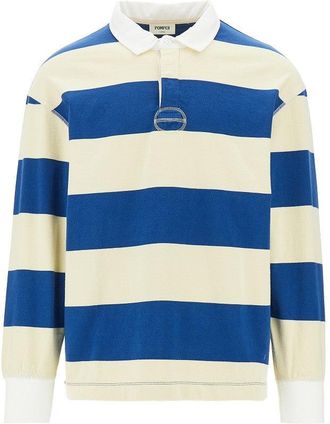 Pompeii Striped jersey polo shirt Man XL