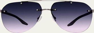Barton Perreira Jean Metal & Zyl Aviator Sunglasses