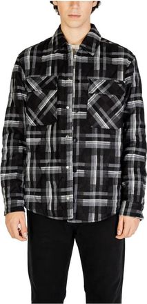 Gianni Lupo Geruit overhemd met lange mouwen - Heren - Casual Overhemden - Zwart - 3XL - Polyester - Overhemden