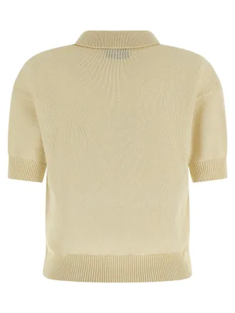 Max Mara Cotton Knit Polo - Beige