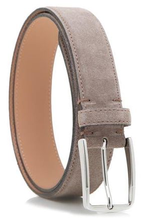M Made in Italy Italian Suede Leather Belt in Taupe at Nordstrom Rack, Size 44