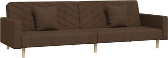 vidaXL Sof&aacute; Cama De 2 Plazas Con Dos Almohadas Tela Marr&oacute;n Vidaxl