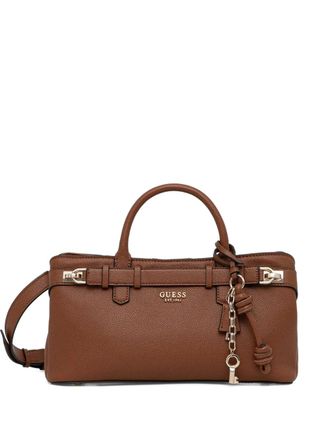 Guess Co logo-lettering tote bag - women - Polyurethane - One Size - Brown