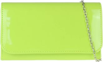 Girly HandBags Womens Plain Glossy Clutch Bag Neon Green