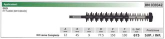 EGO Kit Cuchilla Superior / Inferior Ego Cortasetos Ht 5100e 039342