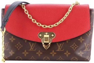 Louis Vuitton Borsa a spalla Saint Placide in pelle e tela con monogramma - Rosso