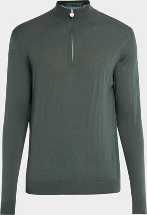 Kiton Mens Wool Half-Zip Sweater