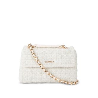 Carvela Womens Rosa Chain Shoulder Bag - White material_Fabric - One Size