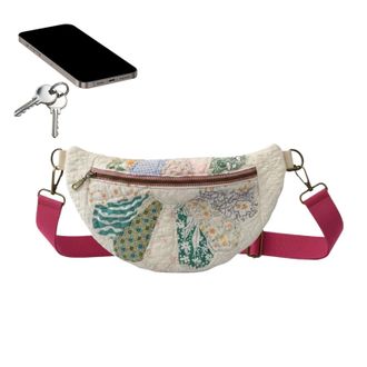 Generic Quilted Tote Bag - Handmade Portable Storage Pouch,Vintage Inspired Fabric Sling Bag | for Outdoor Travel Hiking Cycling Riding Fishing Sports Picnic 