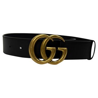 Gucci Pre-owned Womens Interlocking G Buckle Belt in Black Leather - One Size