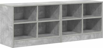 vidaXL Mueble Cama Con Estante 2 Uds. Gris Hormig&oacute;n 66 X 33 X 48 Cm Vidaxl