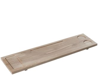 Aquanova Handgefertigtes Premium Badewannen-Tablett Mink aus massiven Eichenholz, 90 x 22 cm, Natural