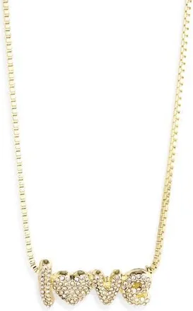 BaubleBar Spell It Out Pendant Necklace in Clear at Nordstrom Rack