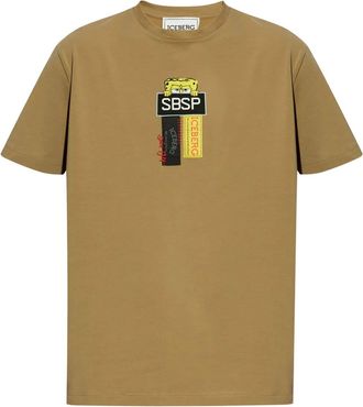 Iceberg T-shirt met Sponge Bob-print - Beige