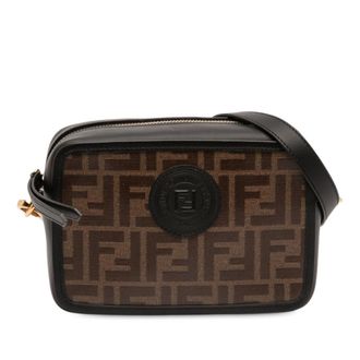 Fendi Pre-owned Fendi Glazed Fabric Vitello Century FF 1974 Camera Bag 8BS019 A5K4 209 0189
