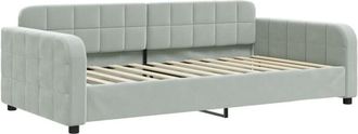 vidaXL Sof&aacute; Cama Sin Colch&oacute;n Terciopelo Gris Claro 100x200 Cm Vidaxl