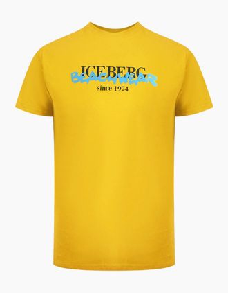 Iceberg Mens Ice Iceberg Beachwear Logo Yellow T-Shirt - Size: 38