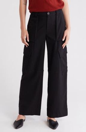 Vince Flannel Wide Leg Cargo Pants in Black at Nordstrom Rack, Size 16 (Similar To 14W-16W)